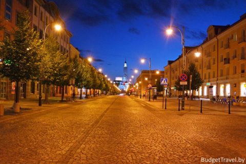 Белосток ночью - Улица Липовая
