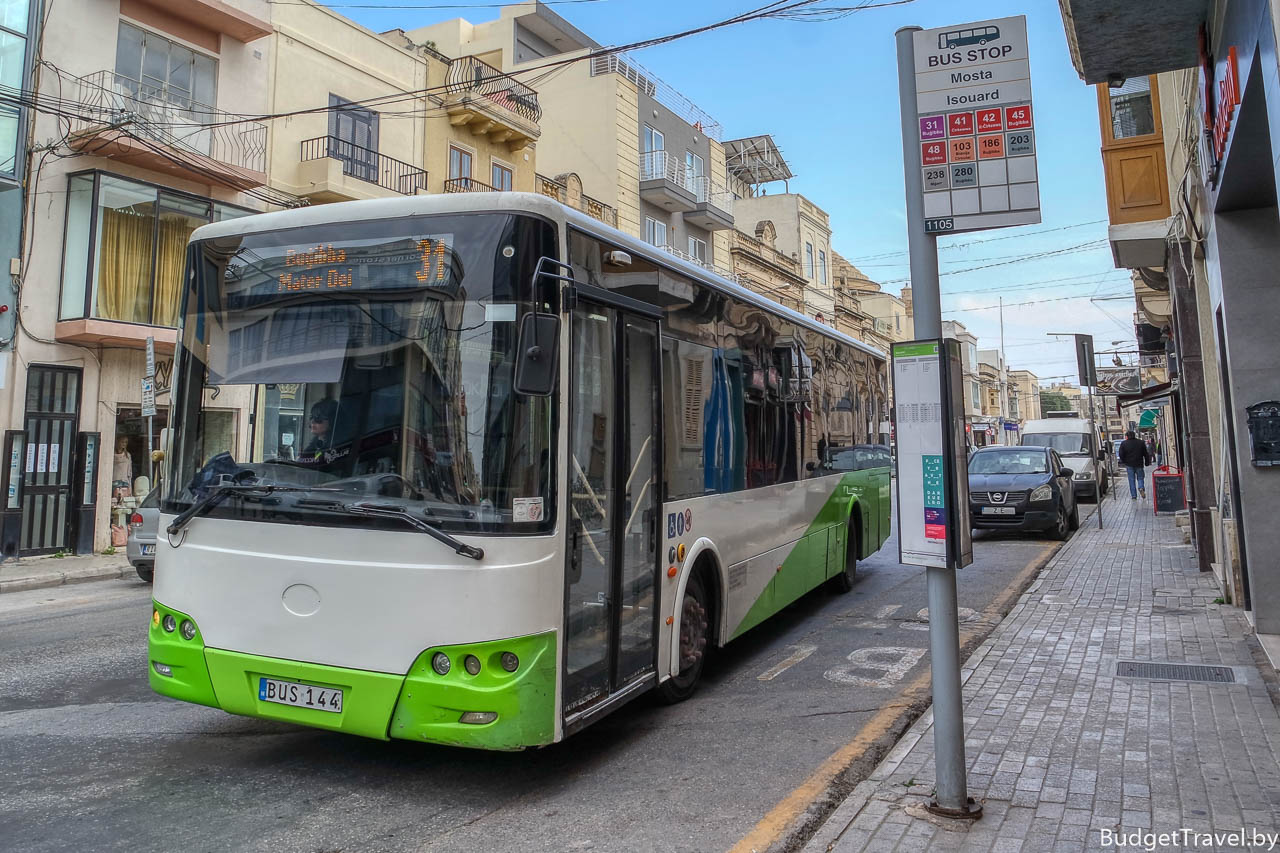 Автобус в город Моста, Мальта