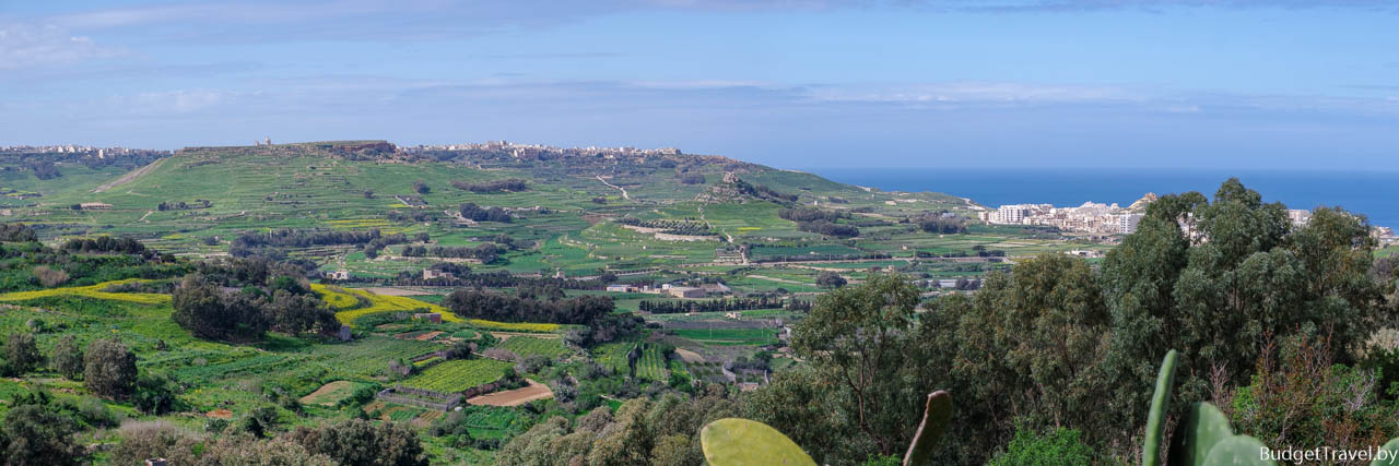 Панорама острова Гозо из города Xaghra