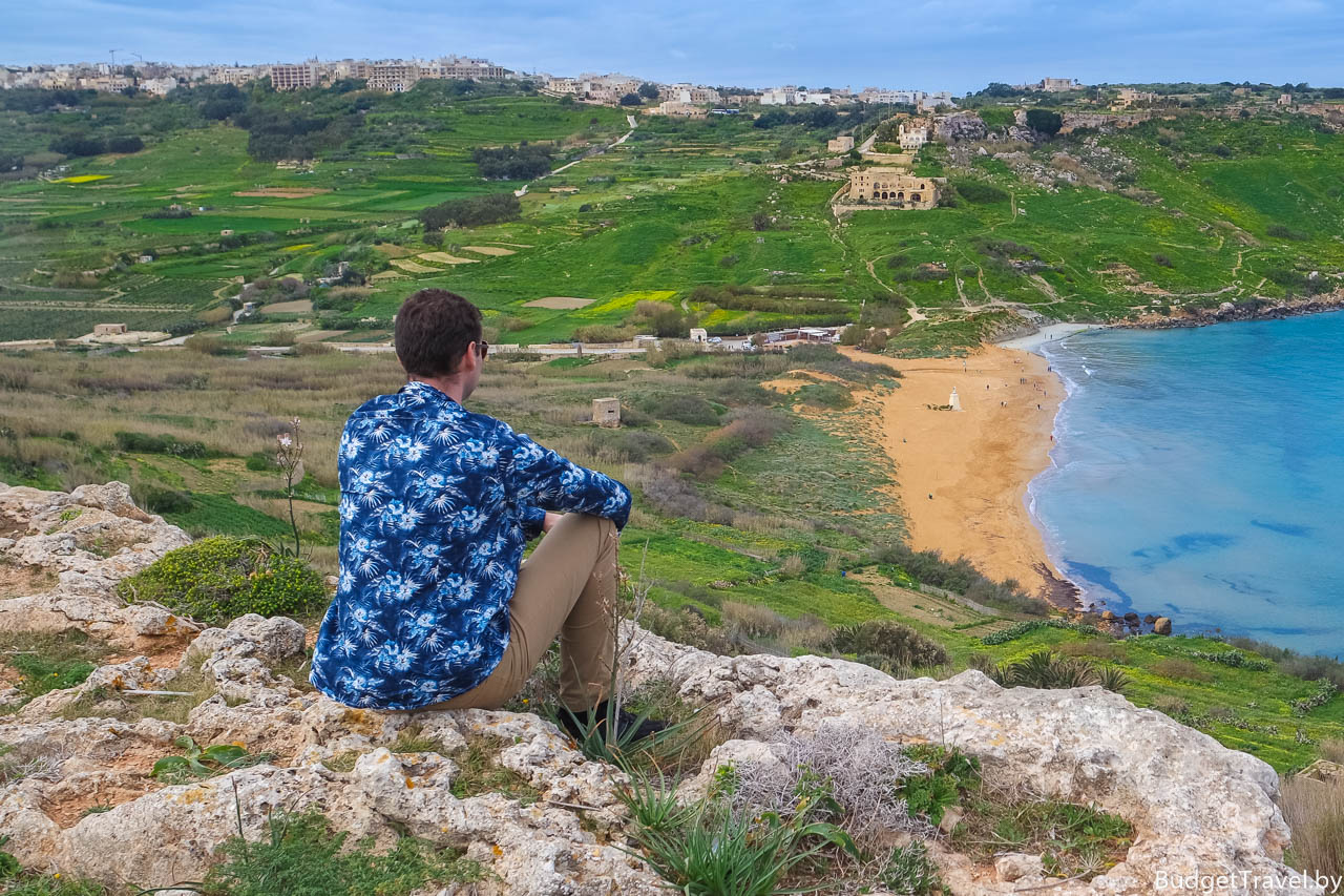 Панорама пляжа Ramla Bay, Гозо