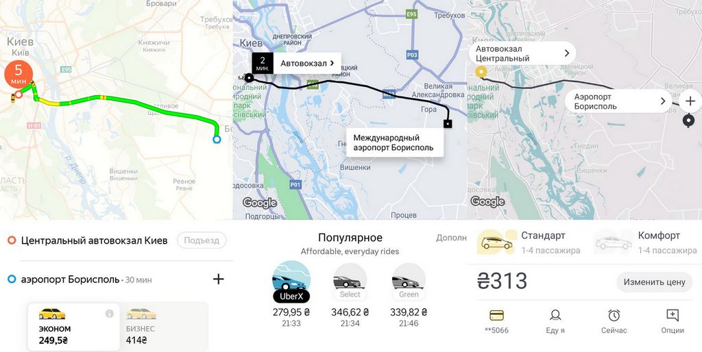 Стоимость Такси Киев - Аэропорт Борисполь