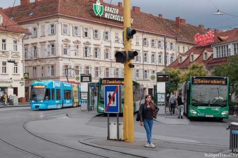 Трамваи и Автобусы в Граце