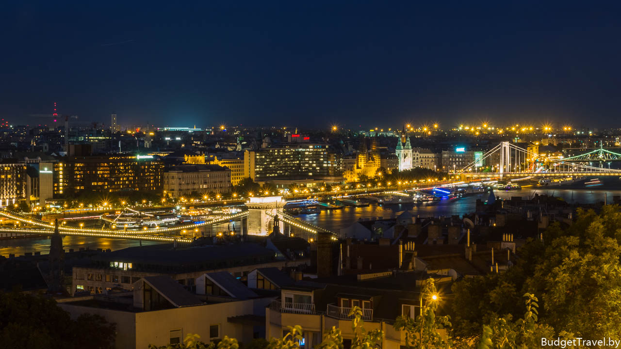 Панорама ночного Будапешта
